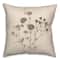 18" x 18" Charcoal Tan Botanicals Texture I Indoor & Outdoor Throw Pillow